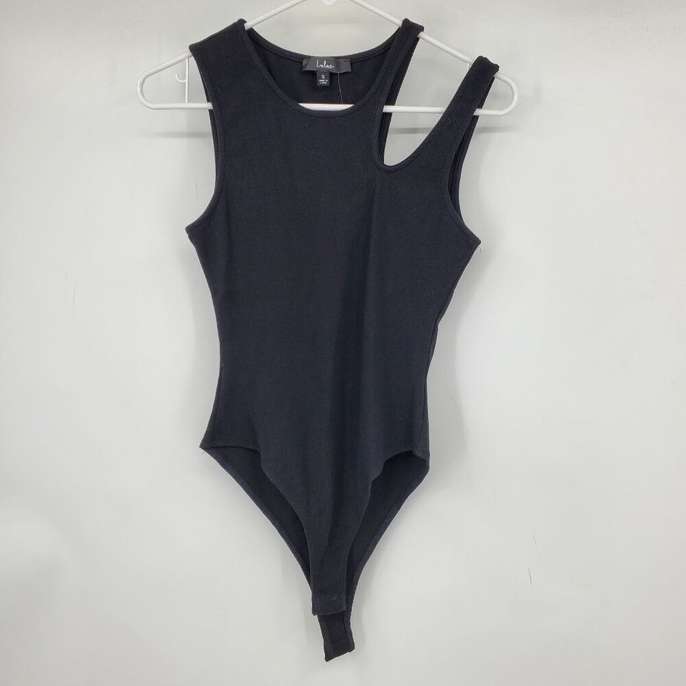 NWT Lulus Black One Piece Strappy Shoulder One Piece Bodysuit Size Small